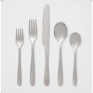 Threshold Millinocket 20pc Stainless Steel Flatware Set Silver Service for 4 New